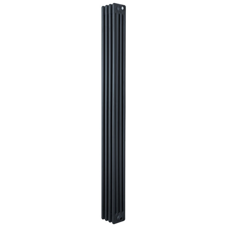 Radiador tradicional de 4 colunas em cinza antracite, com design vertical e superfície lisa, ideal para aquecimento eficiente