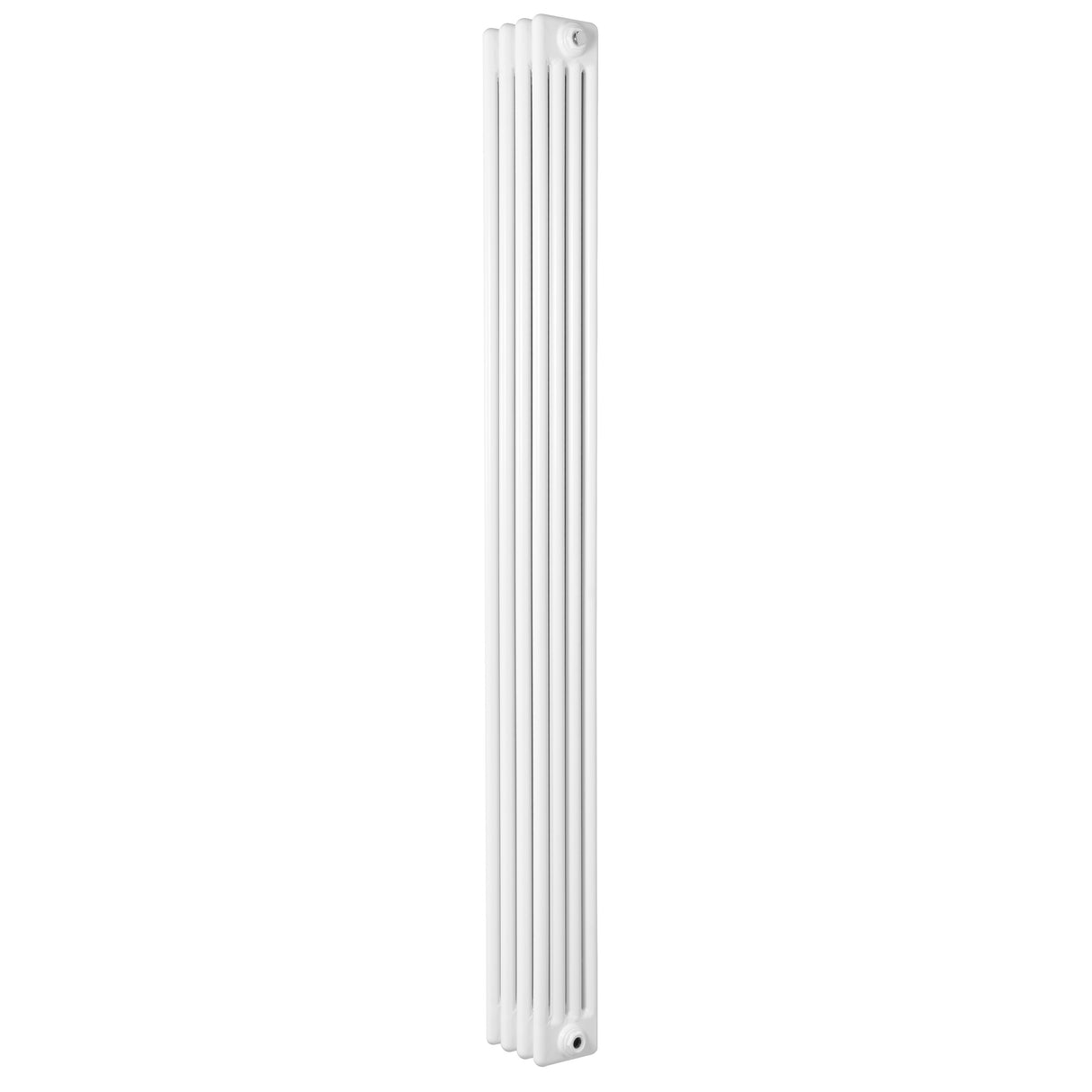 Radiador tradicional branco de 4 colunas, 1800 x 200 mm, com acabamento liso e design vertical elegante para aquecimento eficiente