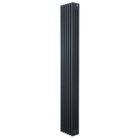 Radiador tradicional de 4 colunas em cinza antracite, com design vertical e acabamento liso, ideal para aquecimento de ambientes