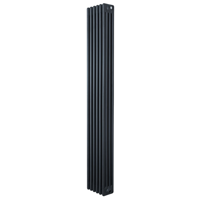 Radiador tradicional de 4 colunas em cinza antracite, com design vertical e acabamento liso, ideal para aquecimento de ambientes