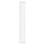 Radiador tradicional branco de 4 colunas, com design vertical e acabamento liso, ideal para aquecimento em ambientes internos