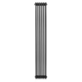 Radiador tradicional de 4 colunas em preto, com acabamento liso e estrutura vertical elegante, ideal para aquecimento de ambientes