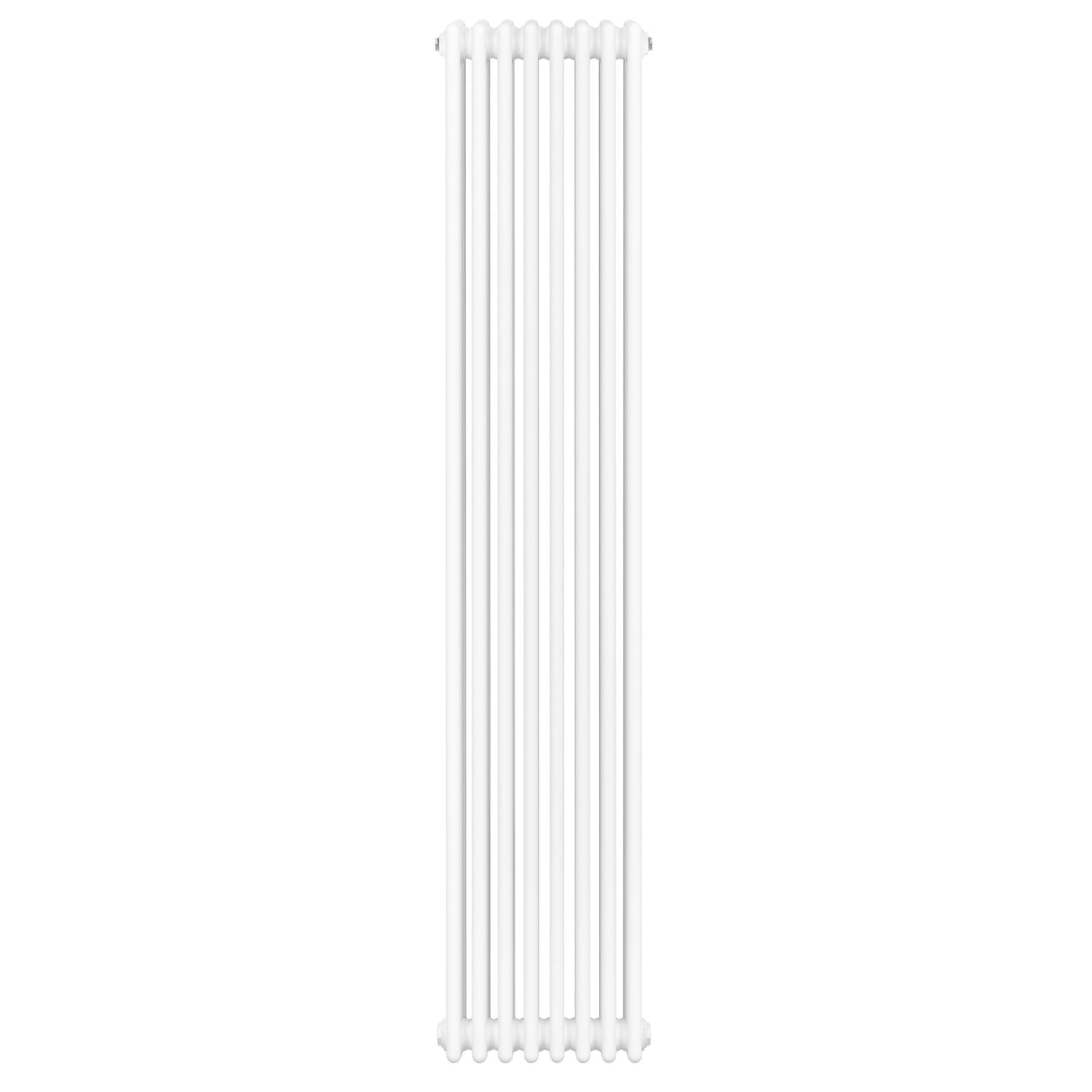 Radiador tradicional de 4 colunas em branco, com design vertical e acabamento liso, medindo 1800 x 380 mm, ideal para aquecimento eficiente