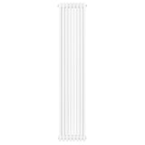 Radiador tradicional de 4 colunas em branco, com design vertical e acabamento liso, medindo 1800 x 380 mm, ideal para aquecimento eficiente