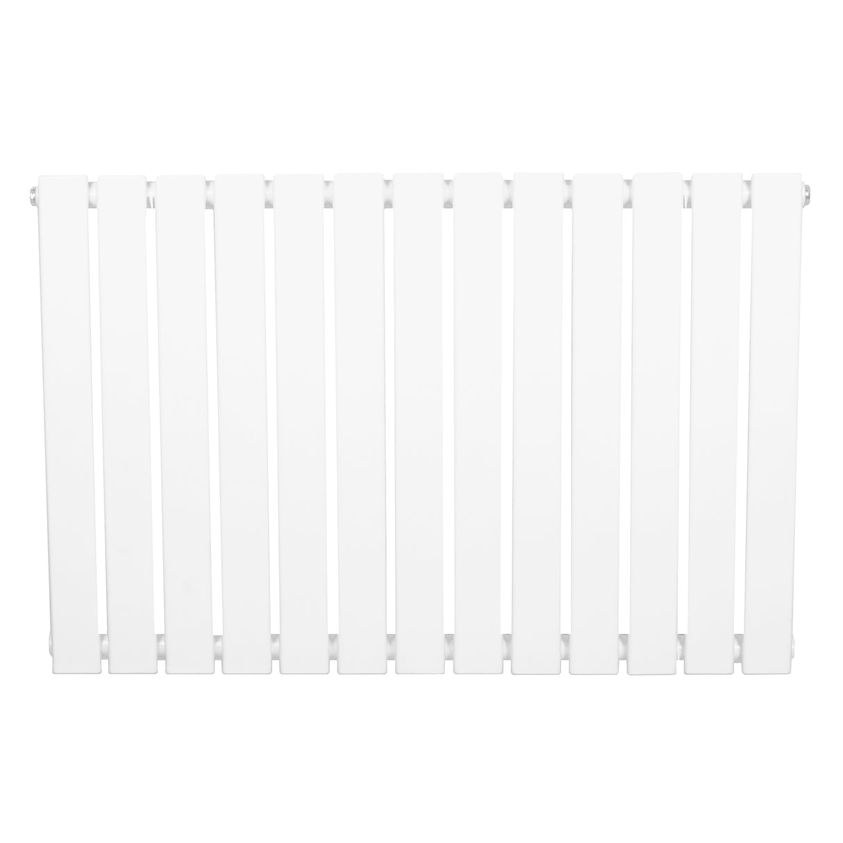 Radiador de coluna única branco, com design moderno e listras verticais, medindo 600 mm x 910 mm, ideal para aquecimento eficiente