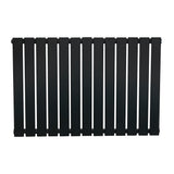 Radiador de coluna única em preto, com design moderno e listras verticais, medindo 600 mm x 910 mm, ideal para aquecimento eficiente