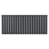 Radiador de coluna única cinza antracite, 600 mm x 1400 mm, com design elegante e listras retas, ideal para aquecimento eficiente