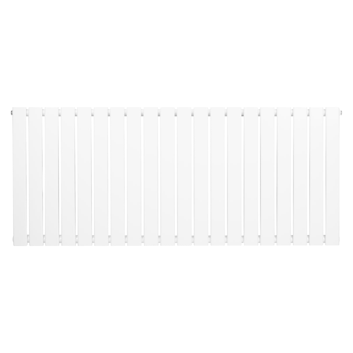 Radiador de coluna única branco, com design elegante e liso, medindo 600 mm de altura por 1400 mm de largura, ideal para aquecimento eficiente