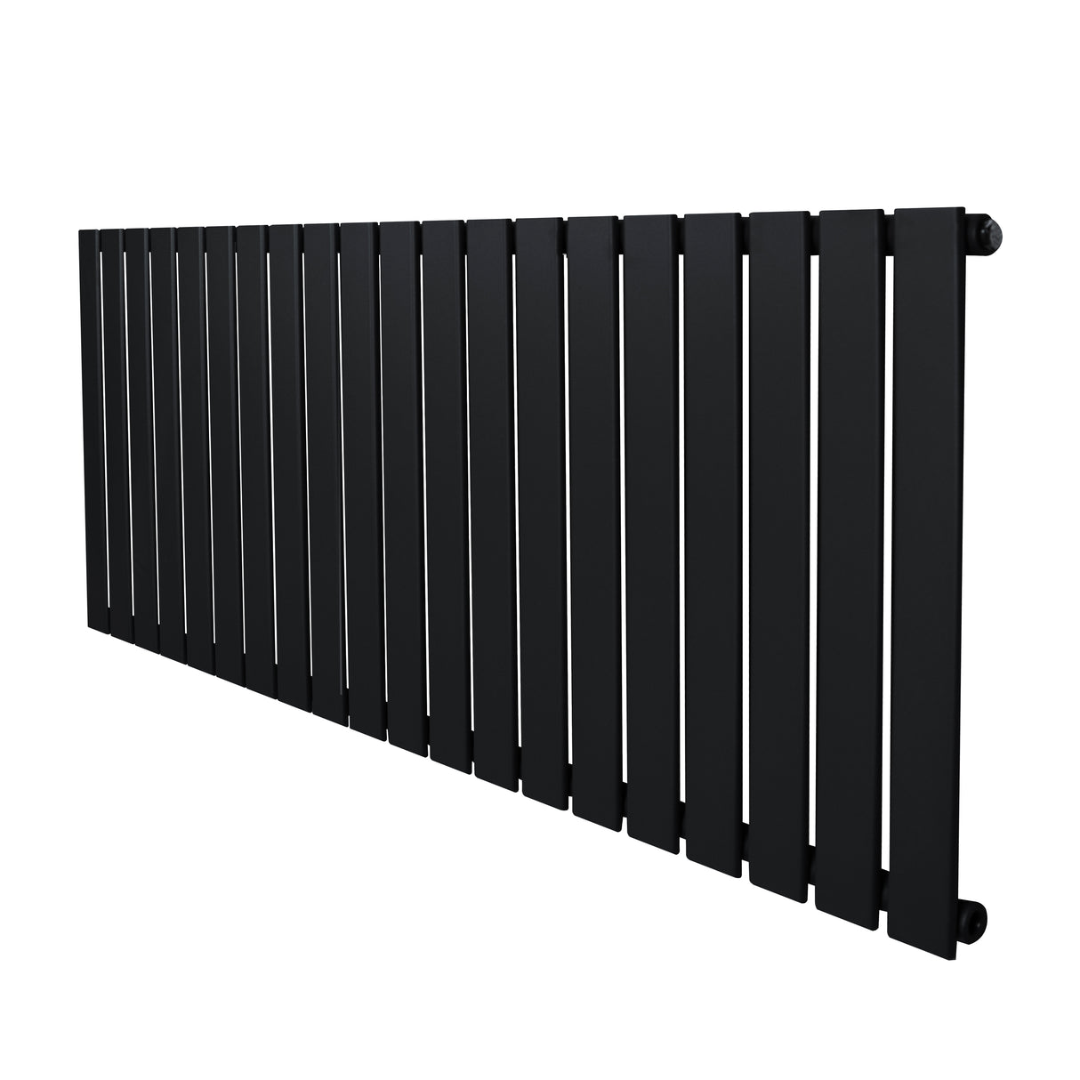 Radiador de coluna única preto, 600 mm x 1400 mm, com design moderno e listras retas, ideal para aquecimento eficiente e elegante