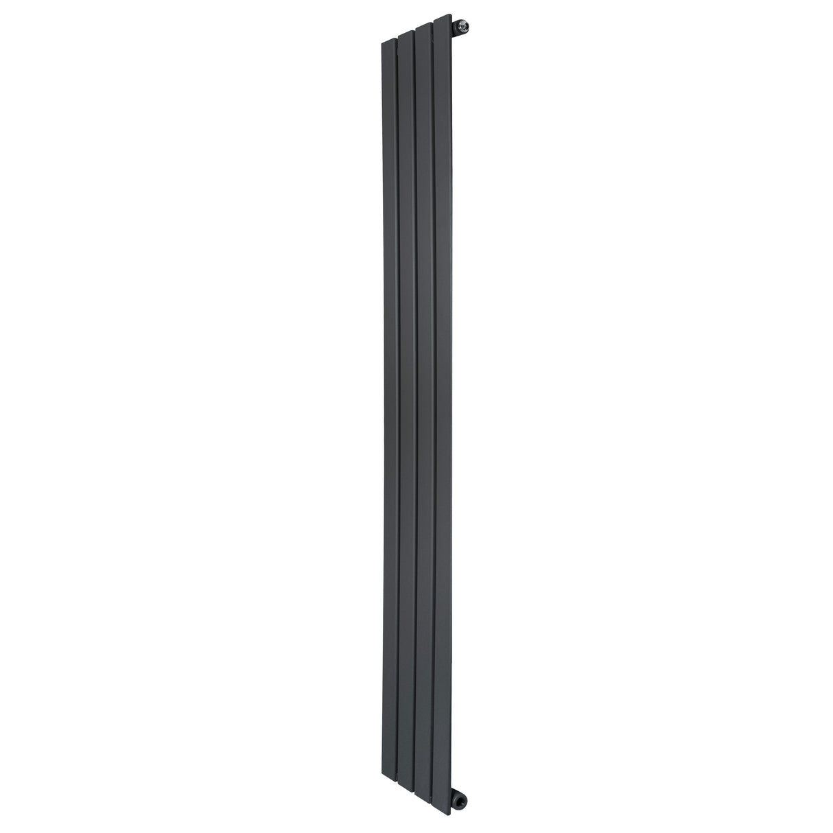 Radiador de coluna única cinza antracite, com design vertical e linhas retas, medindo 1600 mm x 280 mm, ideal para aquecimento eficiente