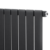 Radiador de coluna única cinza antracite, com design moderno e listras verticais, ideal para aquecimento eficiente e elegante