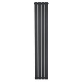 Radiador de coluna única cinza antracite, 1600 mm x 280 mm, com design vertical e acabamento liso, ideal para aquecimento eficiente