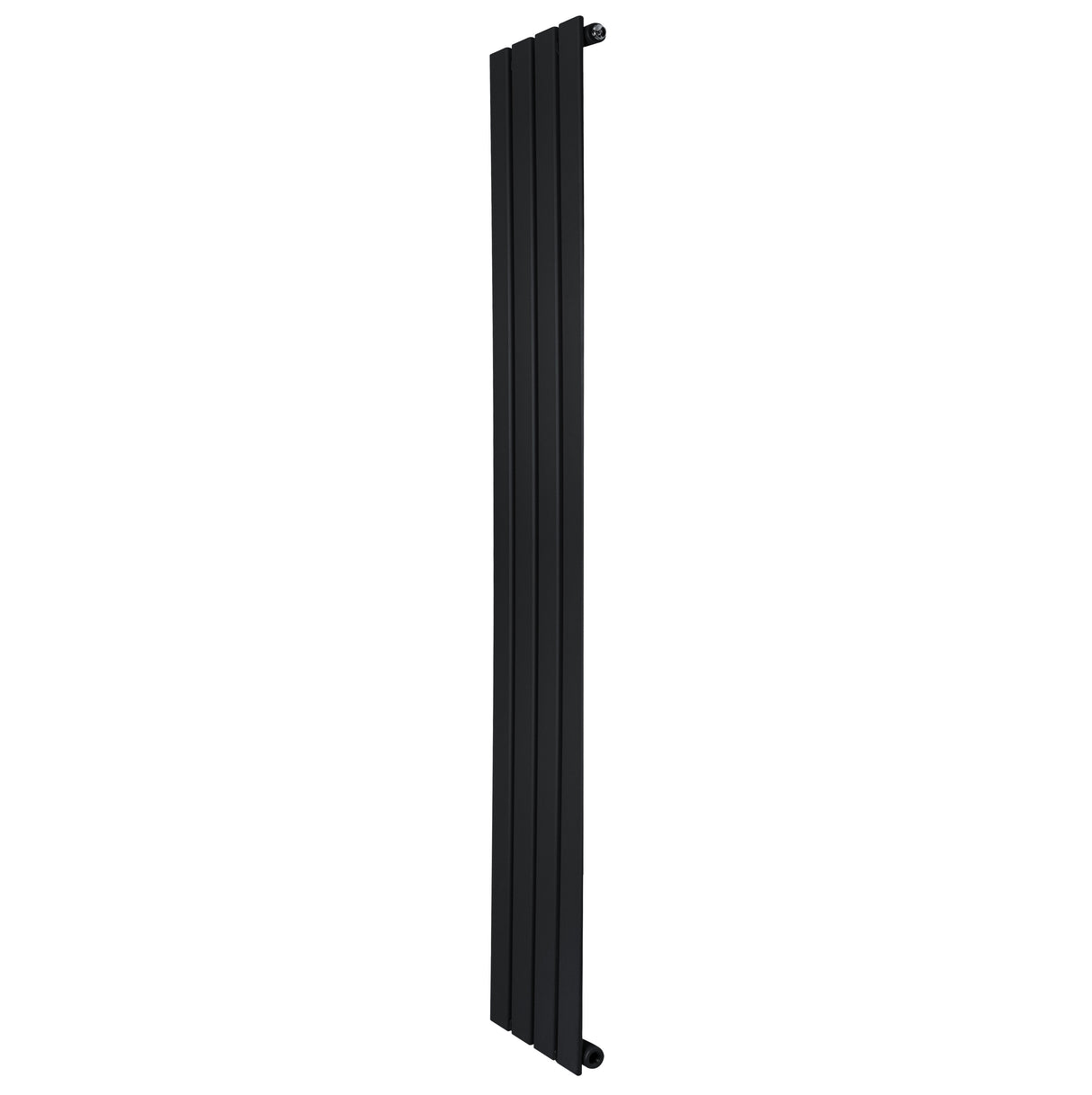 Radiador de coluna única preto, com design elegante e moderno, medindo 1600 mm de altura e 280 mm de largura, ideal para aquecimento eficiente