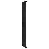Radiador de coluna única preto, com design elegante e moderno, medindo 1600 mm de altura e 280 mm de largura, ideal para aquecimento eficiente