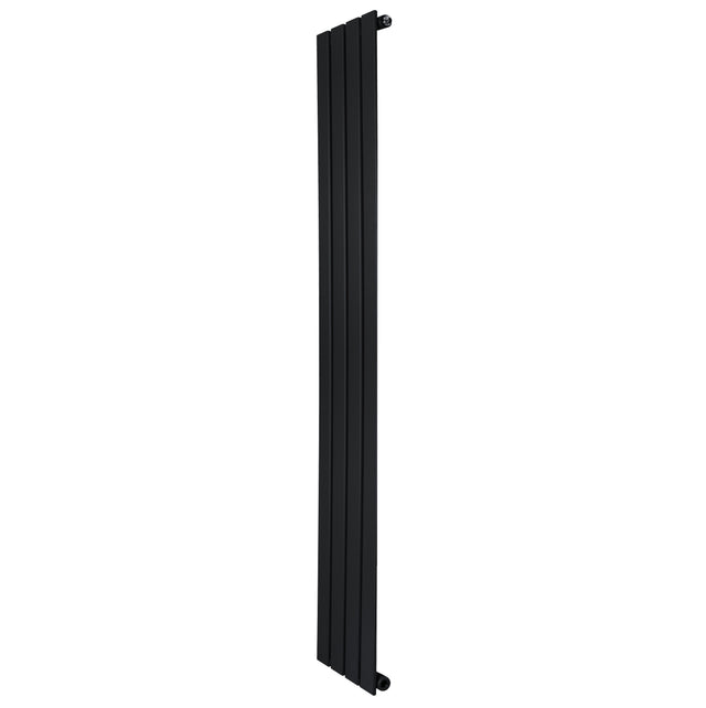 Radiador de coluna única preto, com design elegante e moderno, medindo 1600 mm de altura e 280 mm de largura, ideal para aquecimento eficiente
