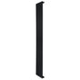 Radiador de coluna única preto, com design elegante e moderno, medindo 1600 mm de altura e 280 mm de largura, ideal para aquecimento eficiente