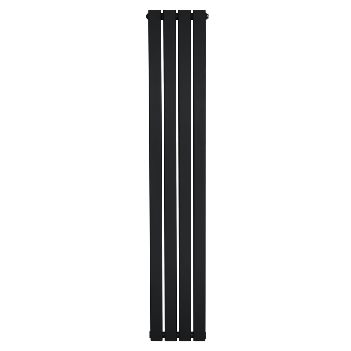 Radiador de coluna única preto, com design elegante e moderno, medindo 1600 mm de altura e 280 mm de largura, ideal para aquecimento eficiente