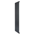 Radiador de coluna única cinza antracite, 1600 mm x 420 mm, com design moderno e superfícies lisas e retas, ideal para aquecimento eficiente