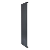 Radiador de coluna única cinza antracite, 1600 mm x 420 mm, com design moderno e superfícies lisas e retas, ideal para aquecimento eficiente