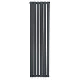 Radiador de coluna única em cinza antracite, com design vertical e linhas retas, medindo 1600 mm x 420 mm, ideal para aquecimento eficiente