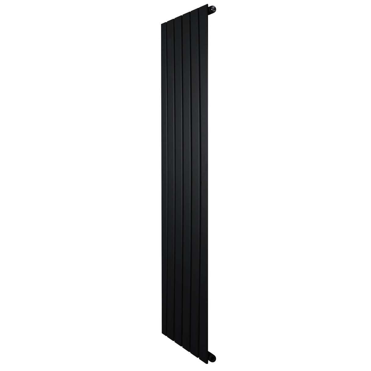 Radiador de coluna única preto, com design vertical elegante, medindo 1600 mm x 420 mm, ideal para aquecimento eficiente e moderno