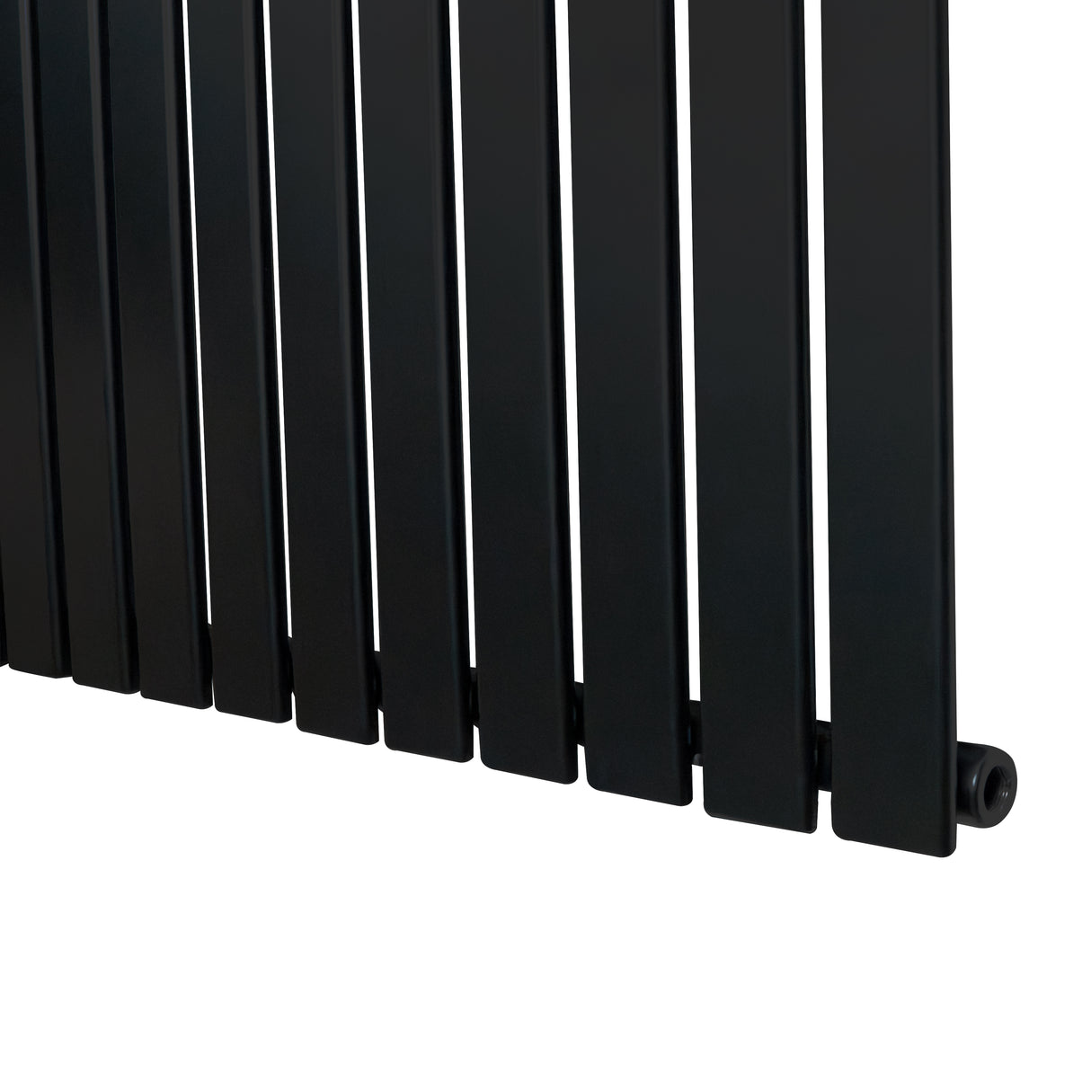 Radiador de coluna única em preto, com design elegante e moderno, medindo 1600 mm x 560 mm, ideal para aquecer ambientes