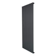 Radiador de coluna única cinza antracite, 1600 mm x 700 mm, com design vertical e superfícies lisas e retas, ideal para aquecimento moderno