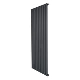 Radiador de coluna única cinza antracite, 1600 mm x 700 mm, com design vertical e superfícies lisas e retas, ideal para aquecimento moderno