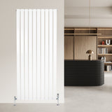 Radiador de coluna única branco, 1600 mm x 700 mm, com design moderno e listras verticais, ideal para aquecer ambientes elegantes