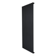 Radiador de coluna única preto, 1600 mm x 700 mm, com design vertical e acabamento liso, ideal para aquecimento eficiente e moderno