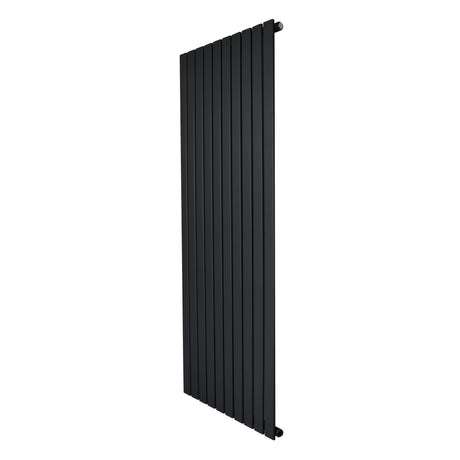 Radiador de coluna única preto, 1600 mm x 700 mm, com design vertical e acabamento liso, ideal para aquecimento eficiente e moderno