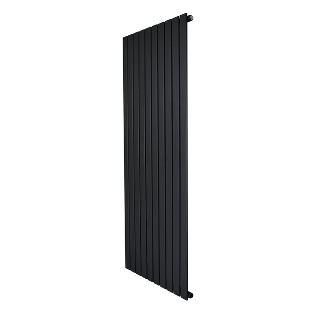 Radiador de coluna única preto, 1600 mm x 700 mm, com design vertical e acabamento liso, ideal para aquecimento eficiente e moderno