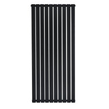 Radiador de coluna única preto, com design vertical elegante, medindo 1600 mm x 700 mm, ideal para aquecimento eficiente e moderno