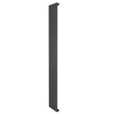 Radiador de coluna única cinza antracite, 1800 mm x 280 mm, com design elegante e superfícies lisas, ideal para aquecimento moderno