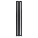 Radiador de coluna única cinza antracite, com design vertical elegante e acabamento liso, medindo 1800 mm x 280 mm