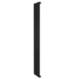 Radiador de coluna única preto, com design elegante e moderno, medindo 1800 mm de altura e 280 mm de largura, ideal para aquecimento eficiente
