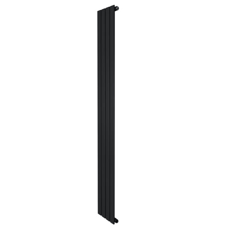 Radiador de coluna única preto, com design elegante e moderno, medindo 1800 mm de altura e 280 mm de largura, ideal para aquecimento eficiente
