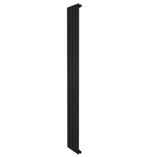 Radiador de coluna única preto, com design elegante e moderno, medindo 1800 mm de altura e 280 mm de largura, ideal para aquecimento eficiente