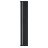 Radiador de coluna única em preto, com design vertical elegante, medindo 1800 mm de altura e 280 mm de largura, ideal para aquecimento eficiente