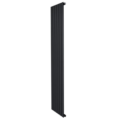 Radiador de coluna única preto, 1800 mm x 420 mm, com design vertical e acabamento liso, ideal para aquecer ambientes modernos