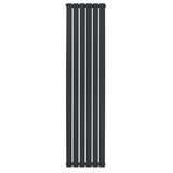 Radiador de coluna única em preto, com design vertical elegante, medindo 1800 mm x 420 mm, ideal para aquecimento eficiente