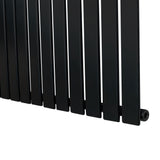Radiador de coluna única preto, com design elegante e liso, medindo 1800 mm x 420 mm, ideal para aquecimento eficiente e moderno