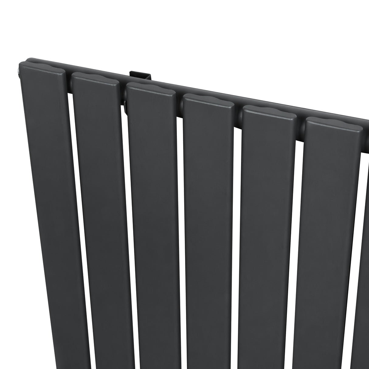 Radiador de coluna única cinza antracite, com design moderno e listras verticais, ideal para aquecimento eficiente em ambientes