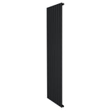 Radiador de coluna única preto, com 1800 mm de altura e 560 mm de largura, apresentando um design elegante e moderno, ideal para aquecimento eficiente