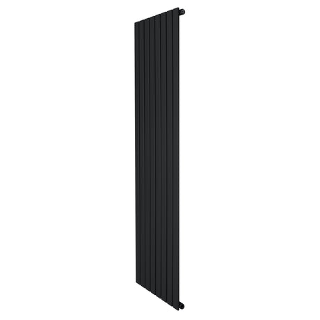 Radiador de coluna única preto, com 1800 mm de altura e 560 mm de largura, apresentando um design elegante e moderno, ideal para aquecimento eficiente