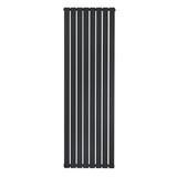 Radiador de coluna única preto, com design vertical elegante, medindo 1800 mm x 560 mm, ideal para aquecimento eficiente e moderno
