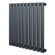 Radiador de coluna oval cinza antracite, com design moderno e linhas retas, ideal para aquecimento eficiente e elegante