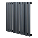 Radiador de coluna oval cinza antracite, com design moderno e linhas retas, ideal para aquecimento eficiente e elegante