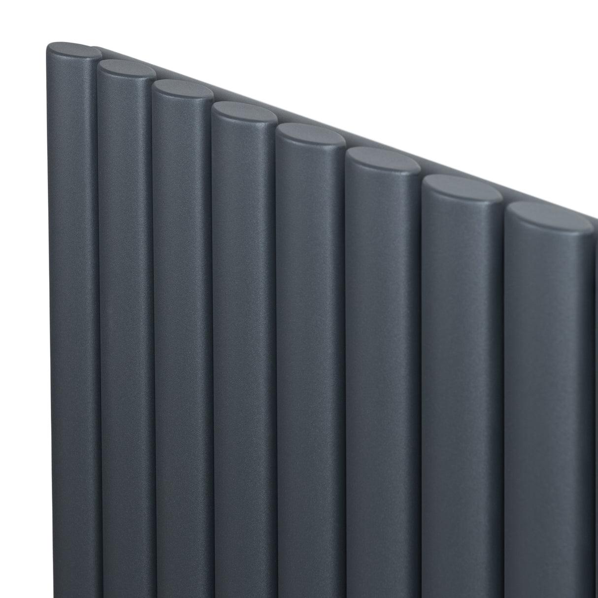 Radiador de coluna simples oval em cinza antracite, com acabamento liso e formato elegante, ideal para aquecimento de ambientes