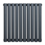 Radiador de coluna simples oval cinza antracite, com acabamento liso e formato robusto, ideal para aquecimento de ambientes